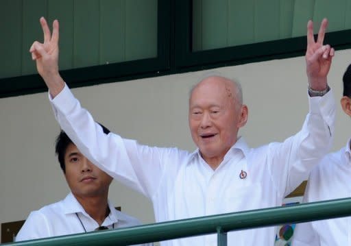 Singapore's founding prime minister Lee Kuan Yew (pictured in April 2011) said May 14 he will quit the cabinet to make way for younger leaders after the ruling party's worst performance in an election