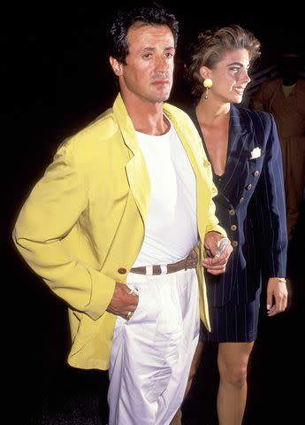 <p>Jim Smeal/Ron Galella Collection/Getty</p> Sylvester Stallone and Jennifer Flavin on Feb. 12, 1991