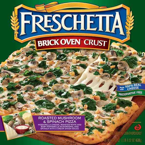 10. Freschetta Brick Oven Crust Roasted Mushroom and Spinach Pizza