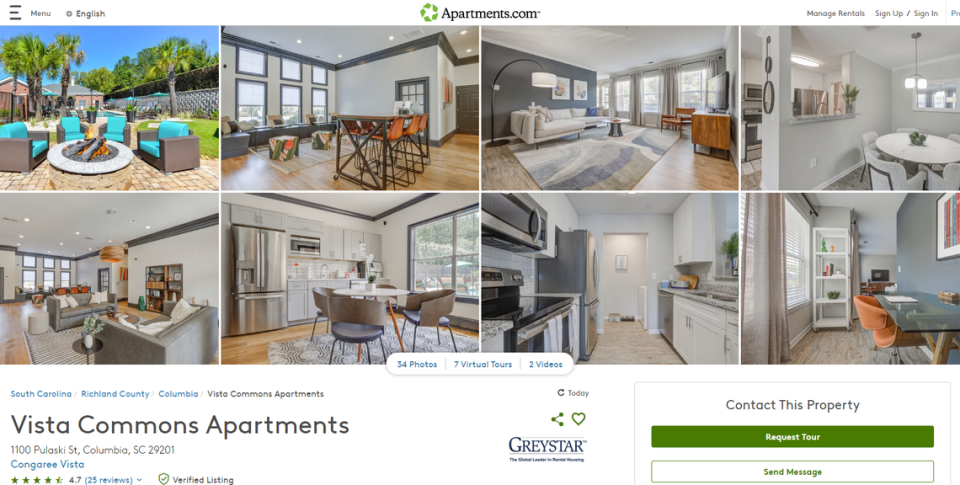 A listing for Vista Commons Apartments in Columbia on Apartments.com.