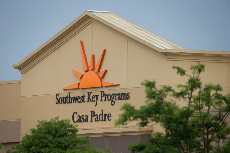 A former Walmart Supercenter now being used as a migrant children's shelter in Brownsville, Texas