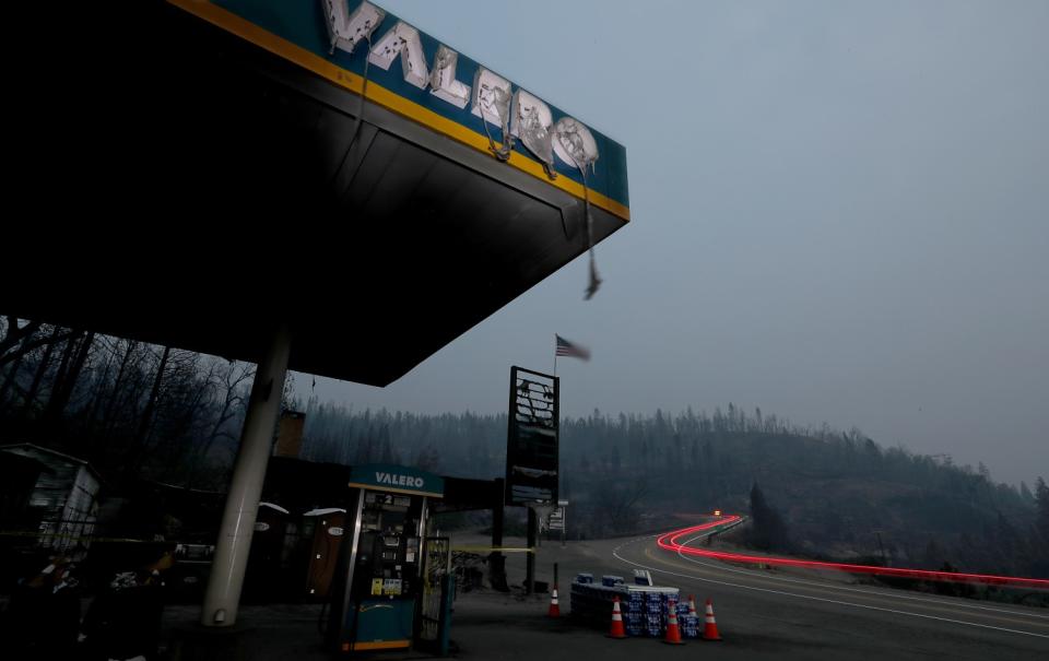 Melted gas station sign