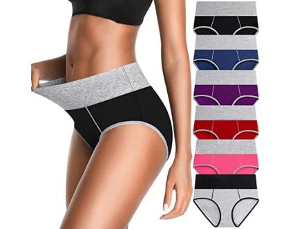  UMMISS Womens High Waisted Tummy Control Full Brief Cotton  Underwear 5-Pack