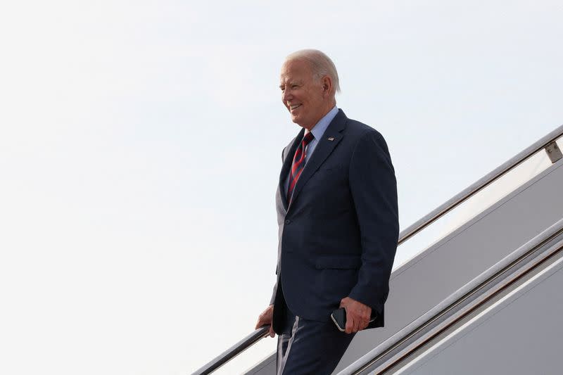 FILE PHOTO: U.S. President Joe Biden arrives at Dover Air Force Base in Dover, Delaware