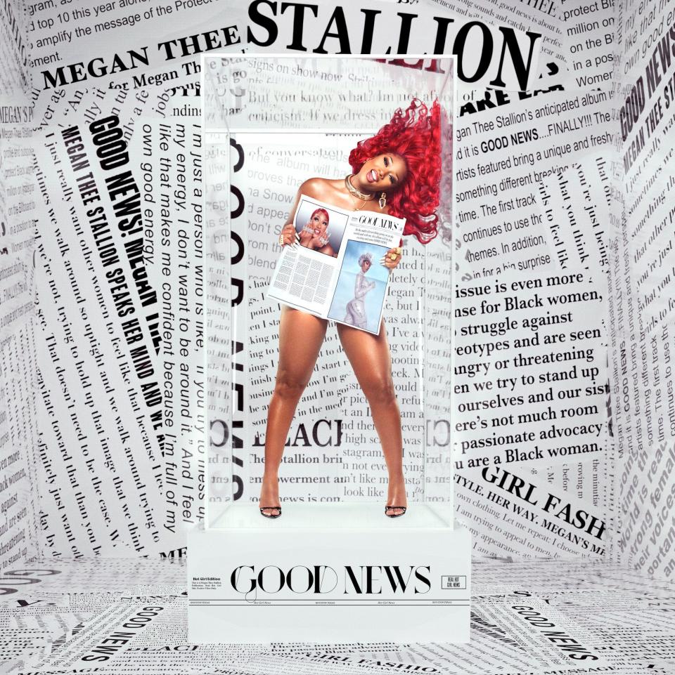 This cover image released by 300 Entertainment shows "Good News" a debut album by Megan Thee Stallion releasing on Friday. (300 Entertainment via AP) ORG XMIT: NYET106