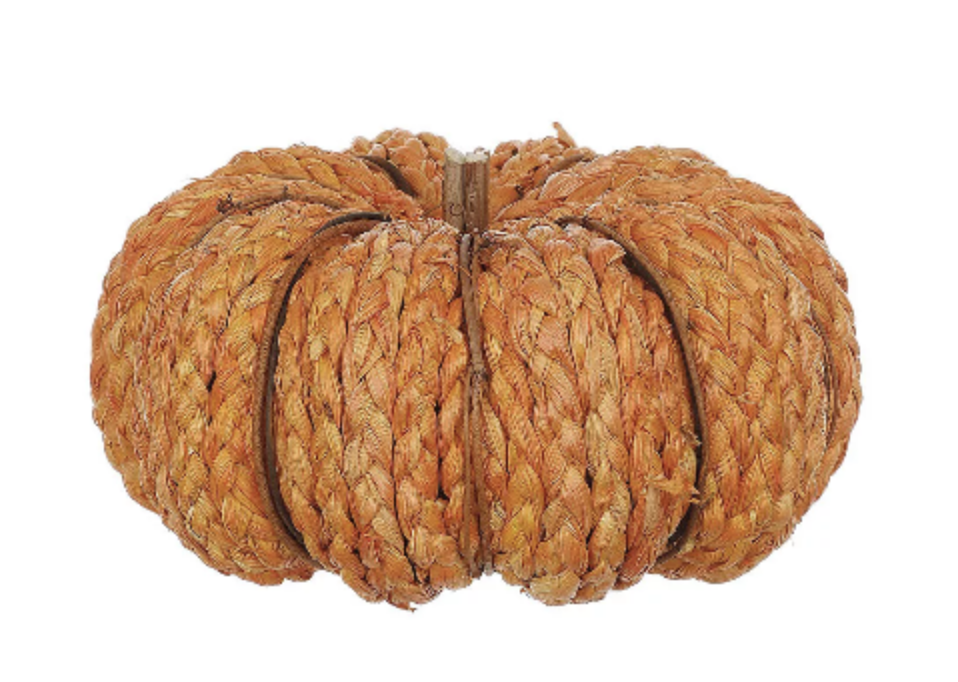 orange rattan pumpkin home decor for halloween