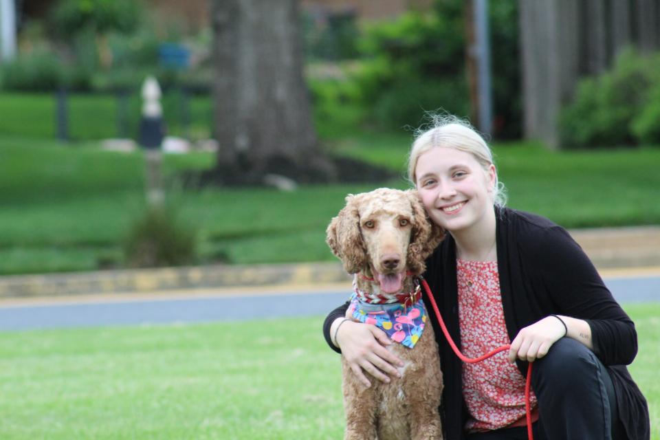 Palmyra Area High School social studies teacher Taylor Stossel is Rocky's caretaker.