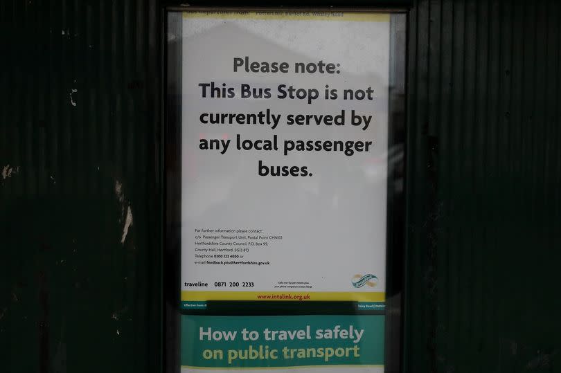 Potters Bar Community Hospital and several other bus stops in Potters Bar and Barnet were left without bus connections in 2022