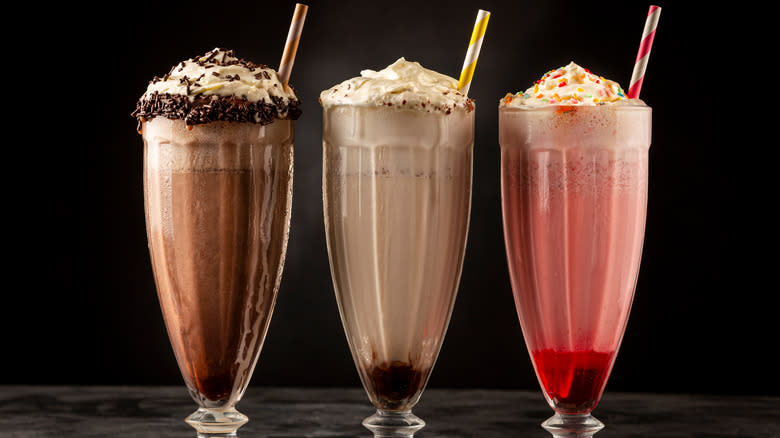 Three milkshakes