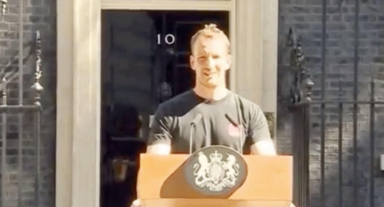 Hot Podium Guy has distracted the nation following Theresa May's departure. [Photo: BBC]