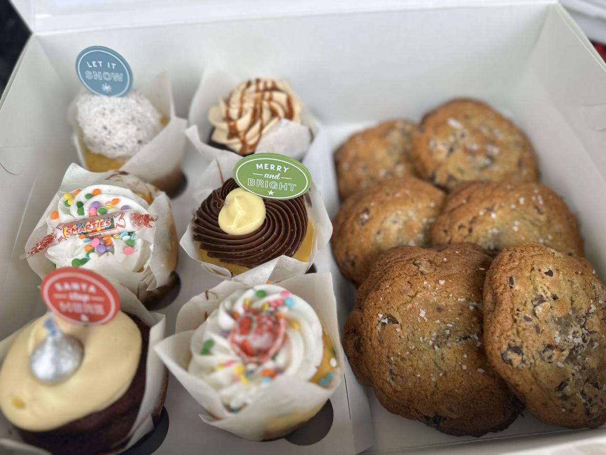 A cookie and cupcake box from Eat My Cupcake in Barnegat.