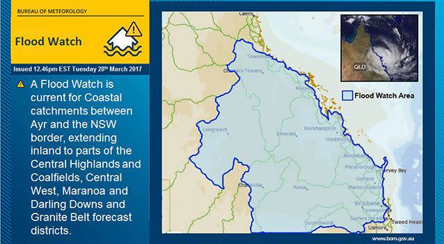 BOM have issued flood warnings for the following regions. Source: BOM