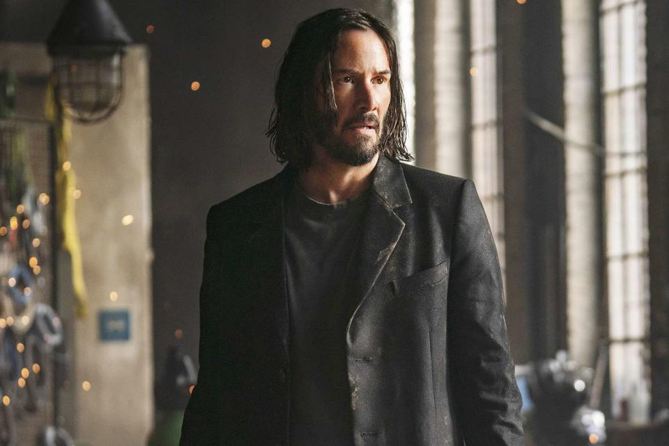 <p>Murray Close / Warner Bros. / Courtesy of Everett</p> Keanu Reeves in "The Matrix Resurrections" (2021)