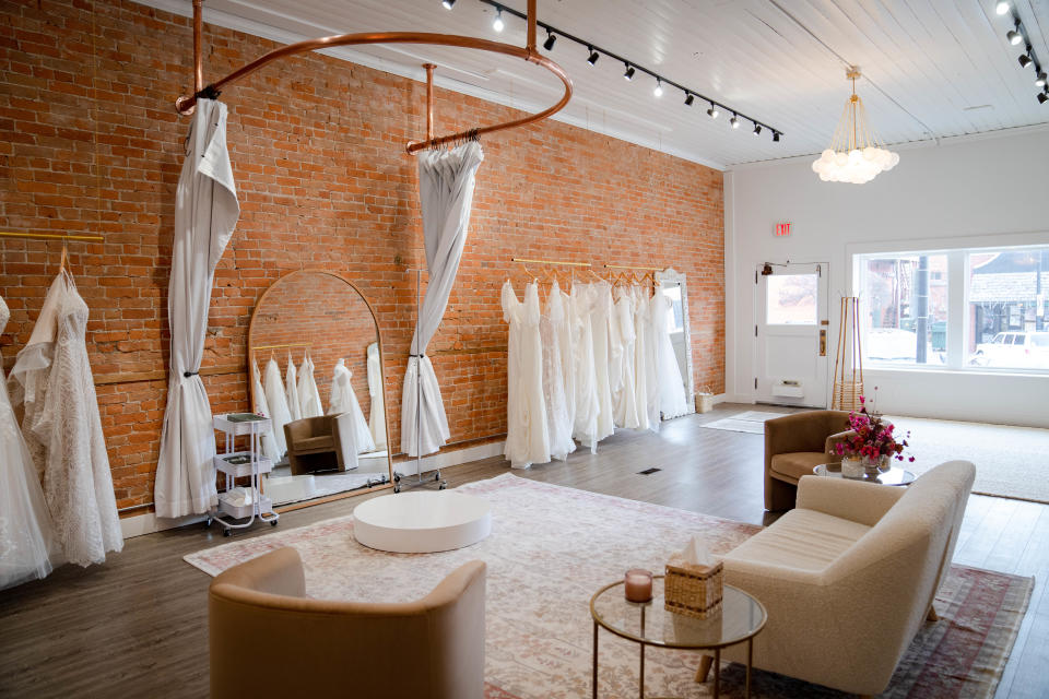 The interior of Holland Bridal Shoppe, a new bridal shop in Pella owned by a pair of childhood best friends, Bri Buzick and Mallory Gritsch.