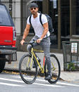 <p>Another day, another bike ride for Justin Theroux, who takes a spin on Sept. 19.</p>