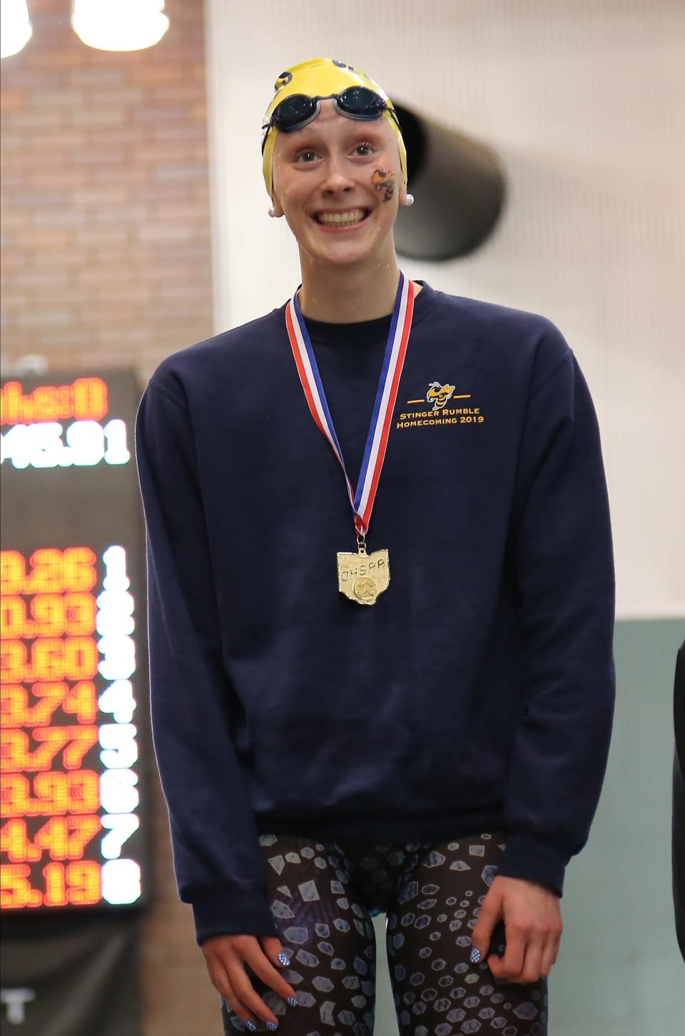 Seven Hills' Ella Jo Piersma won six individual state swimming championships in her prep career.