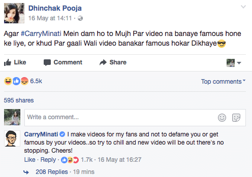 CarryMinati vs Dhinchak Pooka