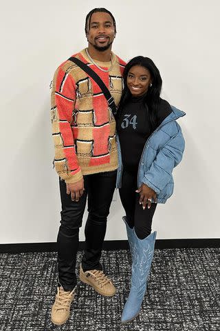 <p>SImone Biles/Instagram</p> Simone Biles and husband Jonathan Owens pose together for a photo posted on Biles' Instagram