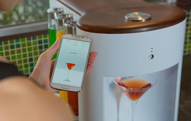 The Somabar is the world's first app-controlled drinks maker. Image: www.somabarkickstarter.com