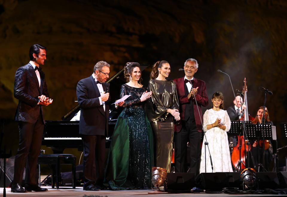 Bocelli was joined by musicians from the Arabian Philharmonic and special guestsGetty Images for The Royal Commission for AlUla