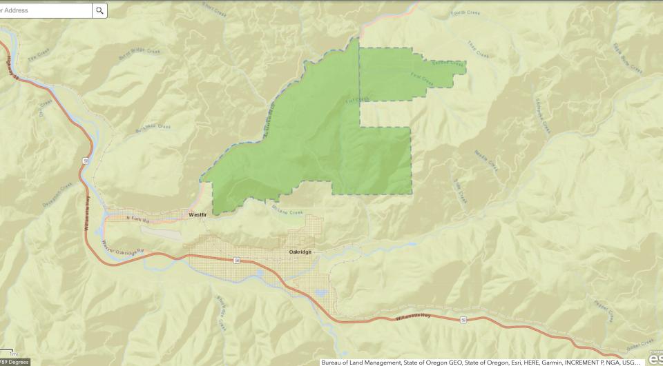 A level 1 evacuation warning was issued for the area north of Oakridge on Wednesday morning due to a vegitation fire.