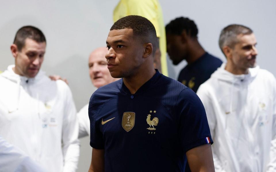 France's Kylian Mbappe gather after posing for the official squad picture in Clairefontaine-en-Yvelines, south of Paris, France, 15 November 2022. France will face Australia on 22 November 2022 in their first match of the FIFA World Cup 2022 in Qatar. FIFA World Cup Qatar 2022 - France squad photo - YOAN VALAT/EPA-EFE/Shutterstock 