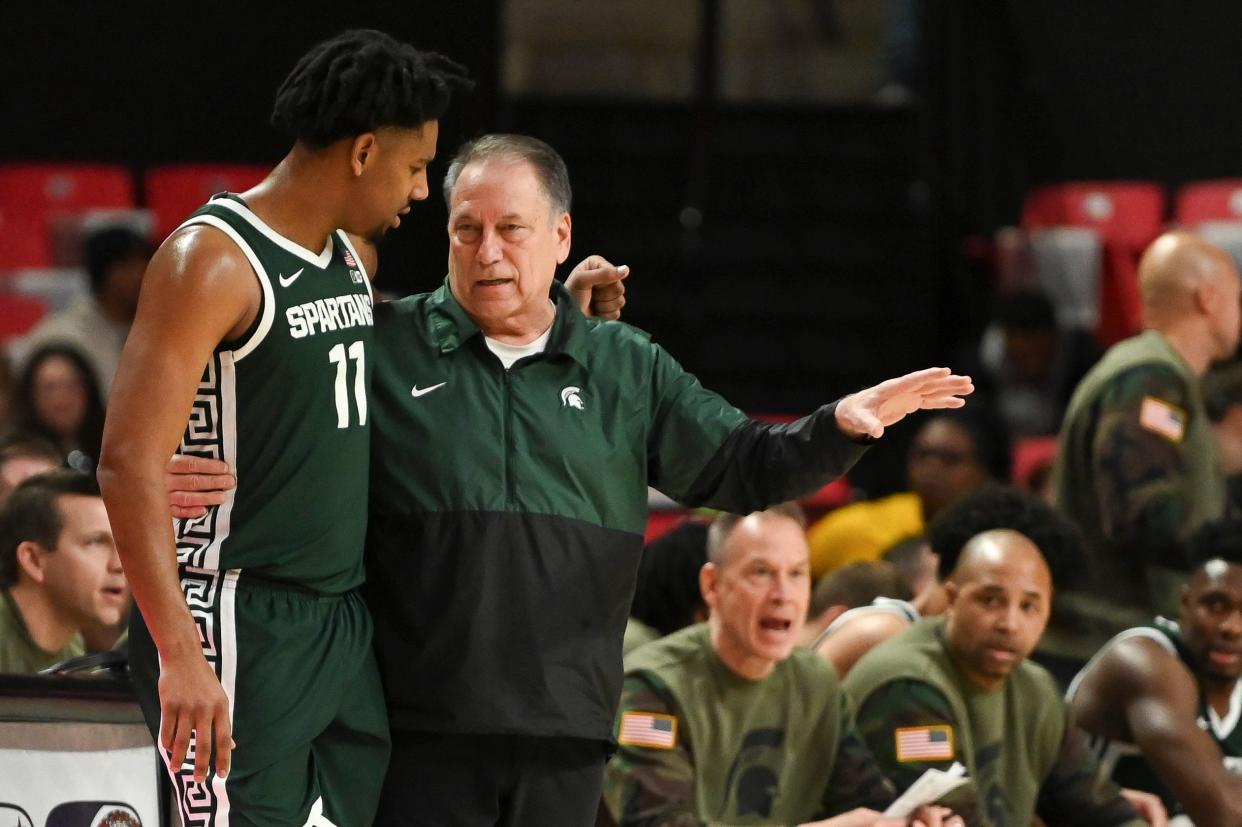 Tom Izzo, speaking with A.J. Hoggard, is making roughly $6.2 million this season, which puts him third behind Bill Self of Kansas and John Calipari of Kentucky.