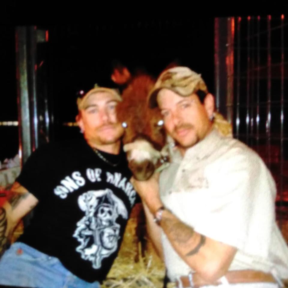 <div class="inline-image__caption"><p>John Finlay and Joe Exotic.</p></div> <div class="inline-image__credit">Courtesy Joe Exotic</div>