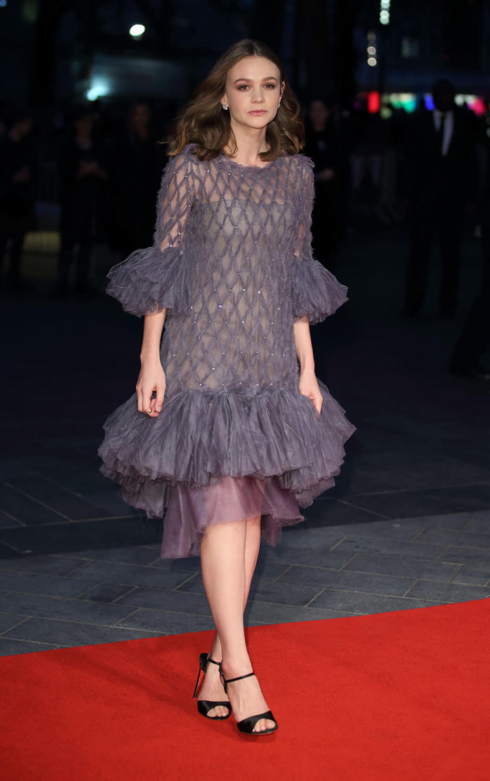 Carey Mulligan wears Chanel couture at a screening of 'Suffragette’ on Oct. 7, 2015 in London.