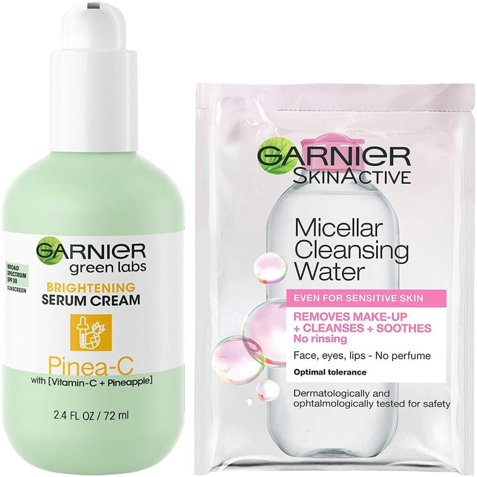 <p>The <span>Garnier SkinActive Green Labs Pinea-C Brightening Serum Cream Moisturizer</span> ($14, originally $19) lets you streamline your morning routine. It's a vitamin C serum, plus a lightweight yet nourishing moisturizer, and has SPF 30. It also comes with a sample of the bestselling Micellar Cleansing Water.</p>