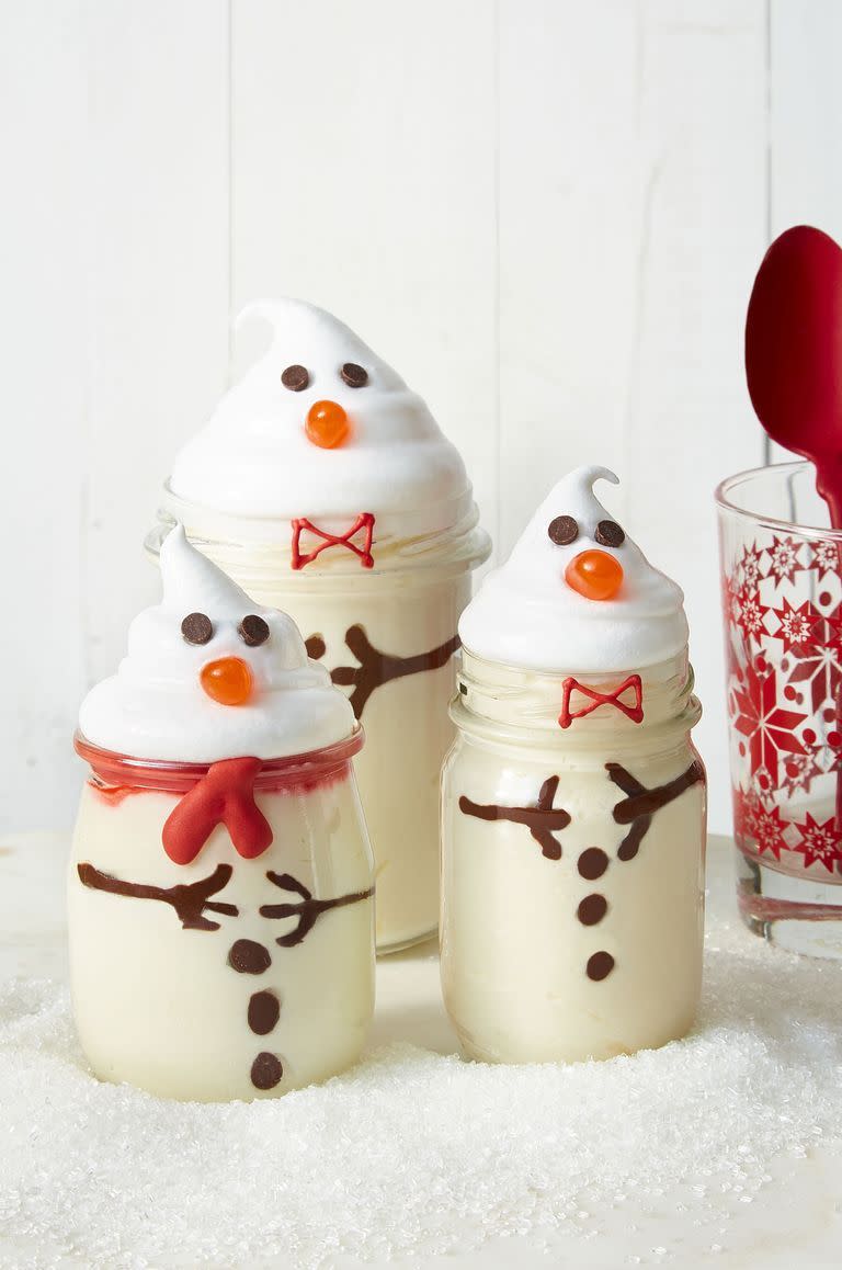 Eggnog Mousse Snowmen