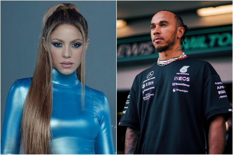 Shakira alentó a Lewis Hamilton durante el Gran Premio de España en Barcelona