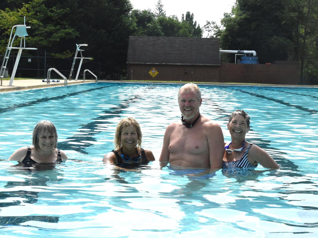 Joanne Bolton, Karen Lucas, Blake Shepherd and Jane Steele are four members of the group who participate twice weekly in the adult lap swim at Staunton's Gypsy Hill Park.