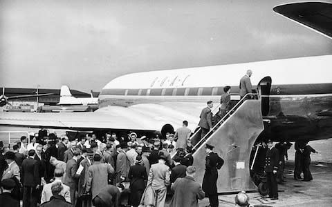 The de Havilland Comet on its inaugural flight in 1952 - Credit: getty