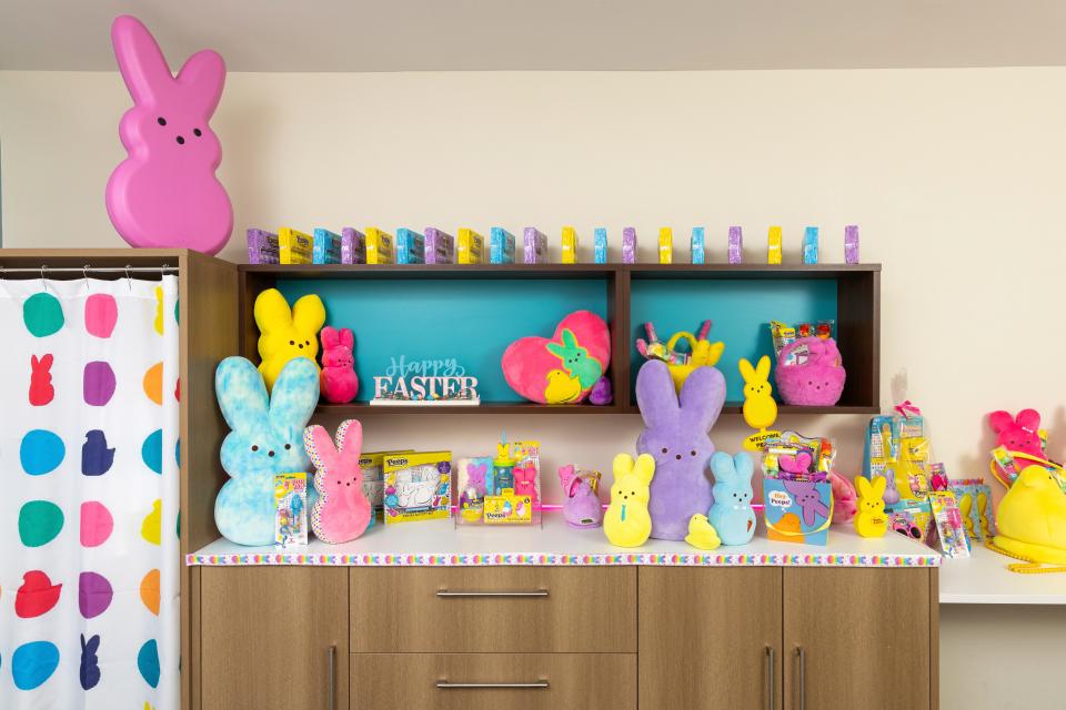 The PEEPS Sweet Suite features PEEPS décor, merch and candy on Tuesday, January 30, 2024. The PEEPS Brand teamed up with Home2 Suites by Hilton Easton to unveil a one-of-a-kind, fully immersive stay ahead of Easter.
