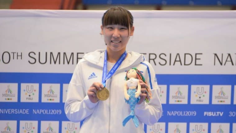 莊貫渝曾代表台灣奪得2019年拿坡里世大運女子67公斤級銅牌。資料照片