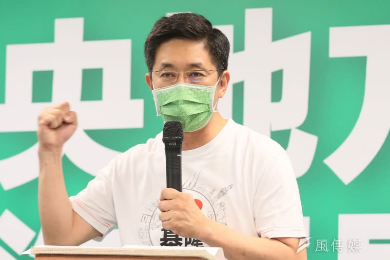 20220622-民進黨基隆市長提名人蔡適應22日出席中央黨部舉行的提名記者會。（柯承惠攝）