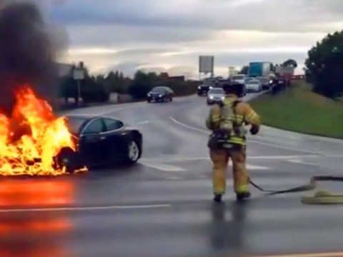 tesla car fire