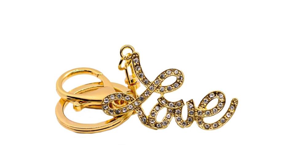 Love Keychain with a sparkle. (Image via Etsy)