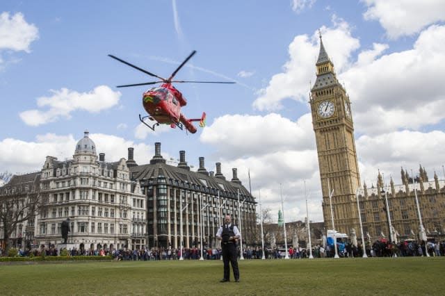 London Air Ambulance in Parliament Square