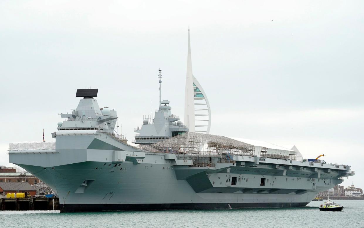 The Royal Navy aircraft carrier HMS Prince of Wales
