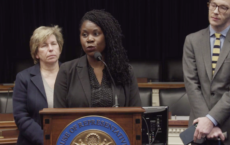 Gloria Evans, a teacher from St. Louis, speaks about her experience with the PSLF program. (Screenshot: Yahoo Finance/AFT)