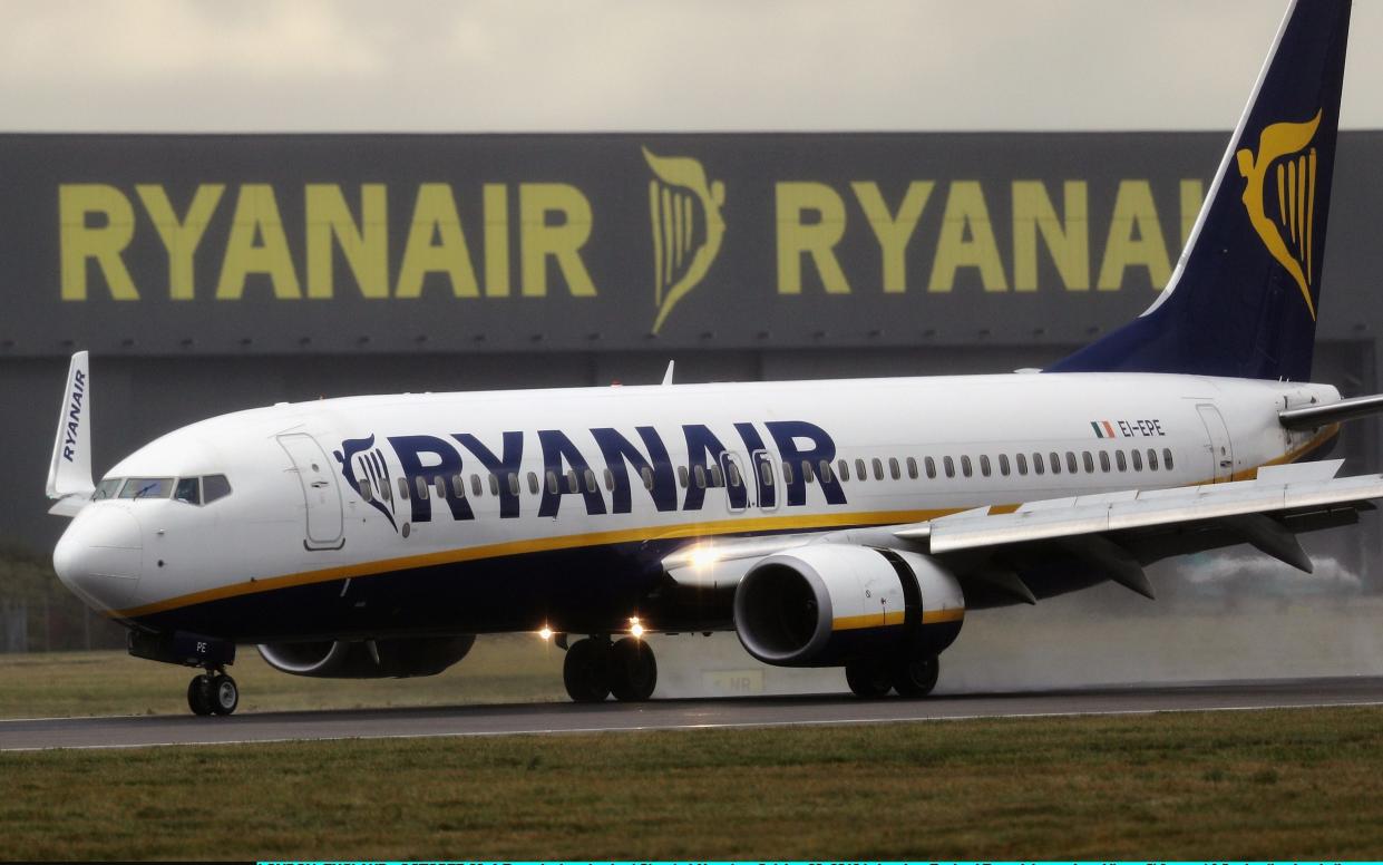 A Ryanair plane lands at Stansted Airport  - 2016 Getty Images