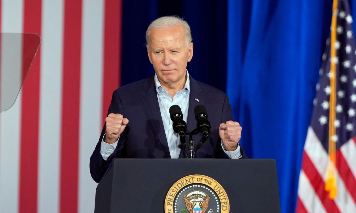 <span>Joe Biden in Nevada on Tuesday.</span><span>Photograph: Lucas Peltier/AP</span>