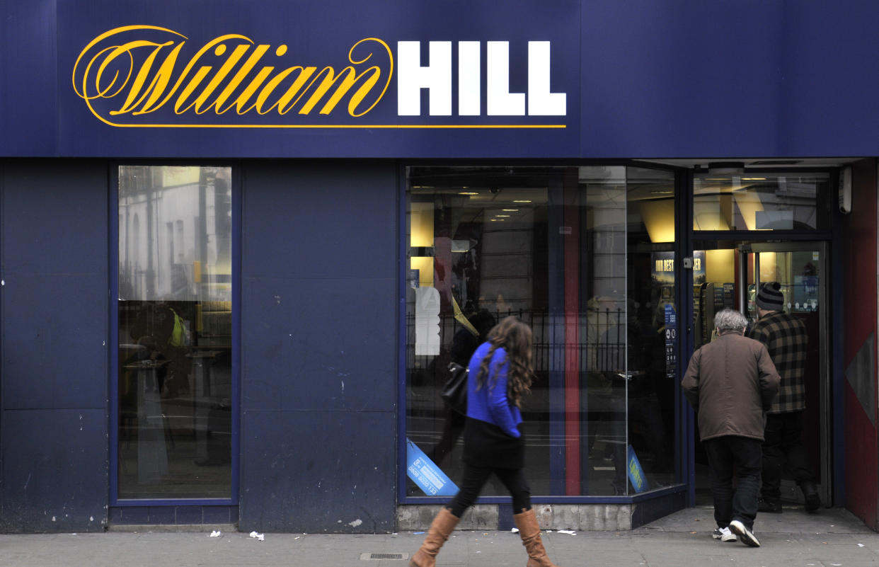 LONDON, UNITED KINGDOM - NOVEMBER 28: A general view of a William Hill betting shop in Camden Town on November 28, 2015 in London, England. (Photo by John Keeble/Getty Images)