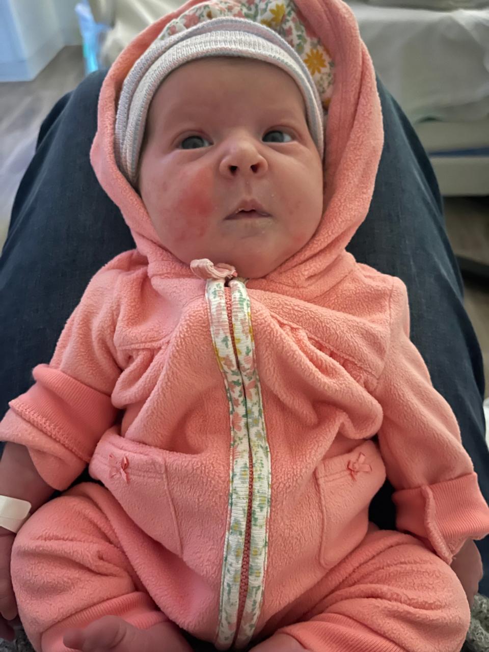 This 7-pound, 7-ounce baby girl was born via C-section at IU Health Bloomington Hospital Dec. 26, just a few hours after her mother, who had been living outdoors in a tent, checked out of a local motel. She had spent three days there out of the below-zero weather at Christmas.