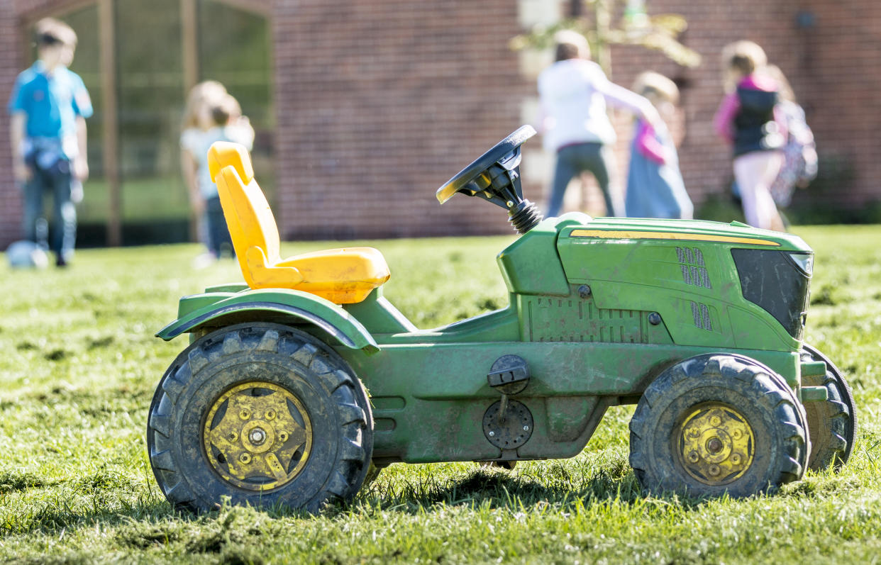 A Minnesota toddler escaped his parents' home and drove to a county fair in a battery-operated toy tractor. (Getty Images) 