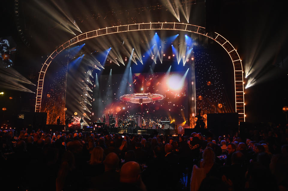 NEW YORK, NY - APRIL 07:  A view of the stage at the 32nd Annual Rock & Roll Hall Of Fame Induction Ceremony at Barclays Center on April 7, 2017 in New York City. The event will broadcast on HBO Saturday, April 29, 2017 at 8:00 pm ET/PT  (Photo by Jamie McCarthy/WireImage for Rock and Roll Hall of Fame)