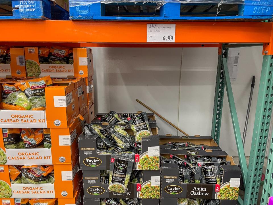 Bags of salad sold at Costco.