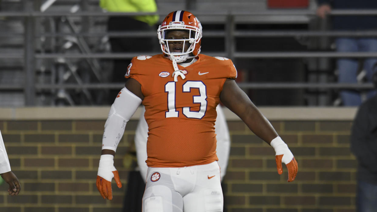 Tyler Davis will anchor the middle of Clemson's defensive line as one of the unit's key returners. But the Tigers are breaking in a lot of new players around him. (AP Photo/Mark Stockwell)